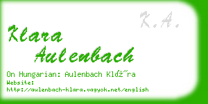 klara aulenbach business card